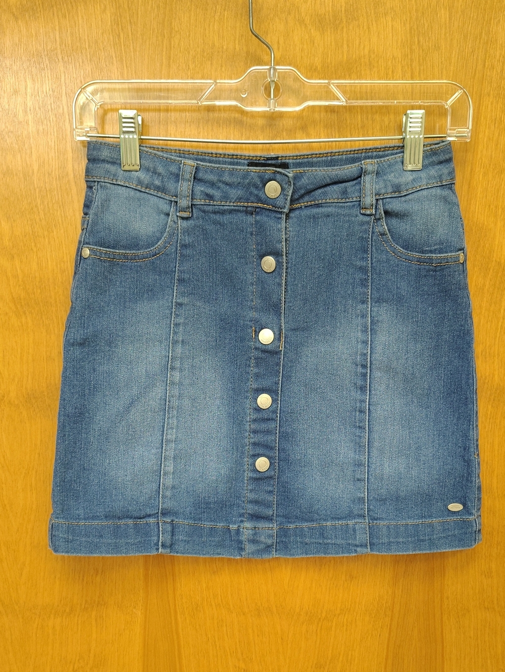 Tommy Hilfiger Girl's Denim Snap-Front Denim Mini Skirt